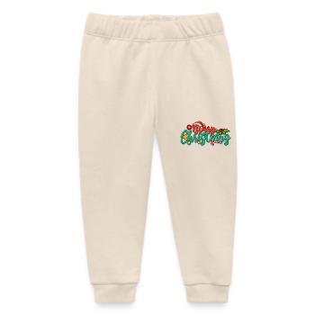 Merry Christmas - Baby Organic Sweatpants by Stanley/Stella - soft Ecru - Front