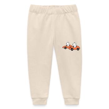 2 Vögel fahren schnell Auto Rennauto Wettrennen - Baby Organic Jogginghose Baby Tumbler von Stanley/Stella - Natur - Vorne