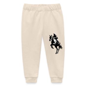 Horse Riding - Equine Desig - Baby Organic Sweatpants by Stanley/Stella - soft Ecru - Front