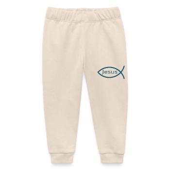 Jesus fish Ichthys fish fish - Baby Organic Sweatpants by Stanley/Stella - soft Ecru - Front