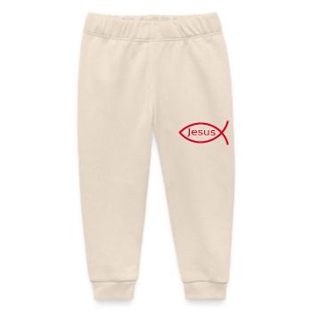 Jesus fish Ichthys fish fish - Baby Organic Sweatpants by Stanley/Stella - soft Ecru - Front