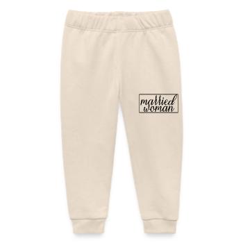 Married Woman For Bridal Shower Wedding Honeymoon - Baby Organic Sweatpants by Stanley/Stella - soft Ecru - Front