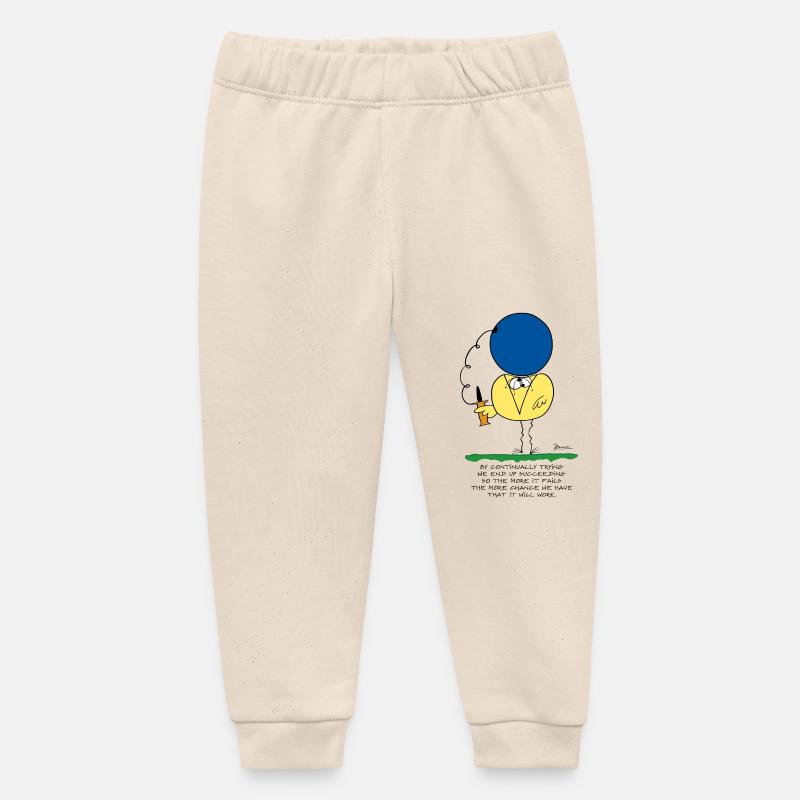 By continually trying... (English version) - Baby Organic Sweatpants by Stanley/Stella - soft Ecru