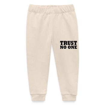 Trust no one - Baby Organic Sweatpants by Stanley/Stella - soft Ecru - Front