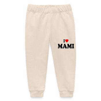 I love mami - Baby Organic Sweatpants by Stanley/Stella - soft Ecru - Front