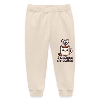 Coffee Gift Coffee Cup Caffeine Coffee Bean - Baby Organic Sweatpants by Stanley/Stella - soft Ecru - Front