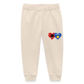 Albanien Kosovo Flagge Herz used - Baby Organic Jogginghose Baby Tumbler von Stanley/Stella - Natur - Vorne