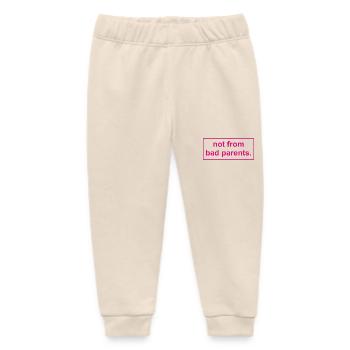 not from bad parents - Baby Organic Sweatpants by Stanley/Stella - soft Ecru - Front