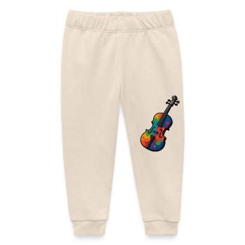 Violin Violin Splashes of Color - Baby Organic Sweatpants by Stanley/Stella - soft Ecru - Front