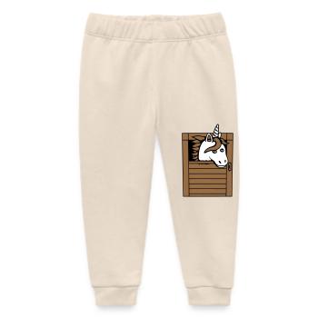 Unicorn Horse Horse Stable Pony Horse Peeps Cute - Baby Organic Sweatpants by Stanley/Stella - soft Ecru - Front