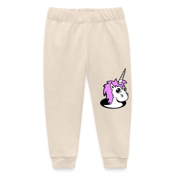 Unicorn Girl Pretty Bottom Hole Cartoon Cute Girl - Baby Organic Sweatpants by Stanley/Stella - soft Ecru - Front