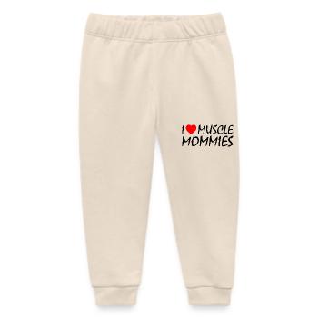 I love muscle mommies - Baby Organic Sweatpants by Stanley/Stella - soft Ecru - Front