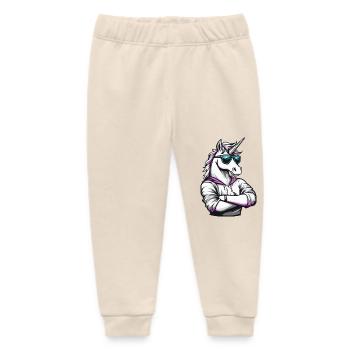 Unicorn Comic - Baby Organic Sweatpants by Stanley/Stella - soft Ecru - Front