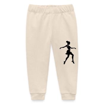 Black and White Ballet Dancer Illustration - Sports - Baby Organic Sweatpants by Stanley/Stella - soft Ecru - Front