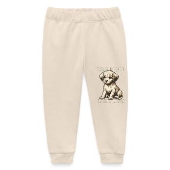 Wag more, bark less! - Baby Organic Sweatpants by Stanley/Stella - soft Ecru - Front