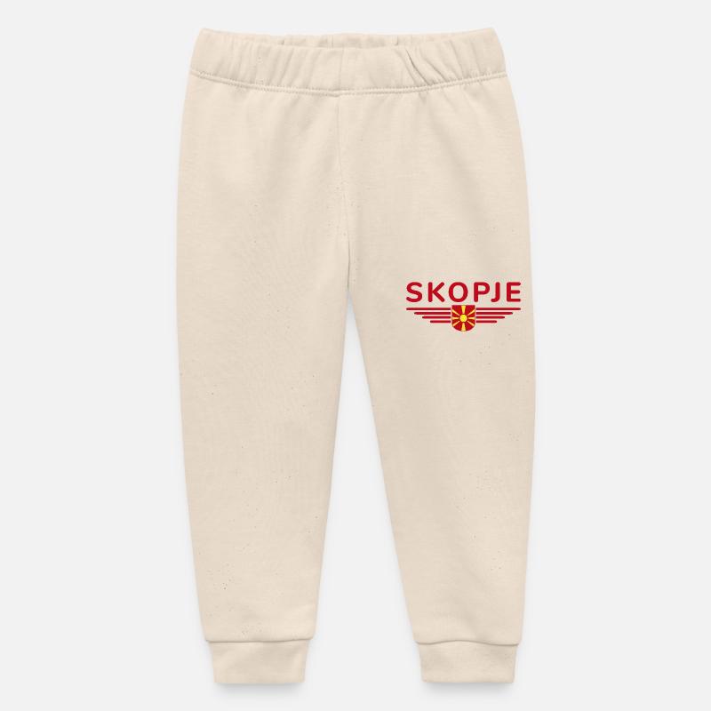 Skopje Design – pour les fans de Macédoine - Pantalon de jogging bébé bio Stanley/Stella - écru doux