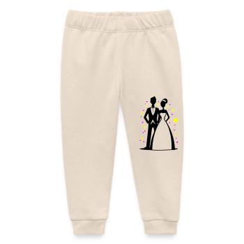 Bride and groom wedding groom bride - Baby Organic Sweatpants by Stanley/Stella - soft Ecru - Front