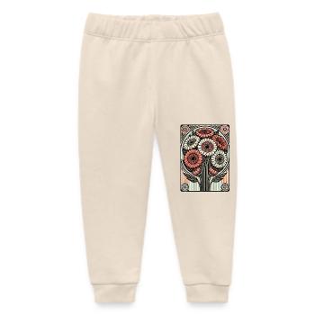Gerbera Daisy - Baby Organic Sweatpants by Stanley/Stella - soft Ecru - Front