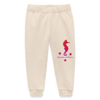 rotes Seepferdchen mit Sternchen pink - Baby Organic Jogginghose Baby Tumbler von Stanley/Stella - Natur - Vorne