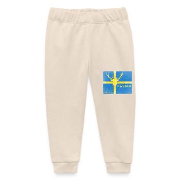 Sweden wildlife Sweden flag - Baby Organic Sweatpants by Stanley/Stella - soft Ecru - Front
