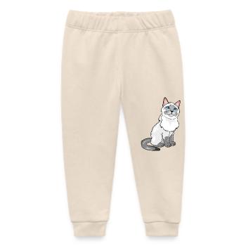 Stolze Siamkatze - Baby Organic Jogginghose Baby Tumbler von Stanley/Stella - Natur - Vorne