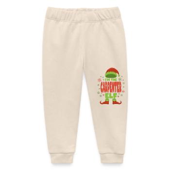 Carpenter Christmas Elf - Baby Organic Sweatpants by Stanley/Stella - soft Ecru - Front