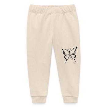 Schmetterling Minimalistische schwarze Linien Schmetterling - Baby Organic Jogginghose Baby Tumbler von Stanley/Stella - Natur - Vorne
