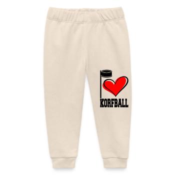 I LOVE KORFBALL - Baby Organic Sweatpants by Stanley/Stella - soft Ecru - Front