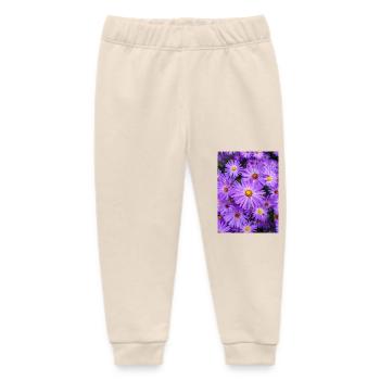 New England aster also hairy Michaelmas-daisy - Baby Organic Sweatpants by Stanley/Stella - soft Ecru - Front