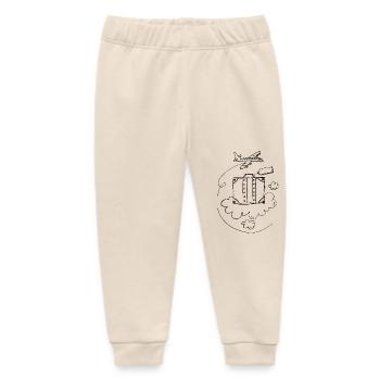 The joy of travel for globetrotters - Baby Organic Sweatpants by Stanley/Stella - soft Ecru - Front