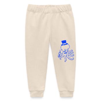 Kraken Mr. Sir Top Hat Monocle Glasses Empire - Baby Organic Sweatpants by Stanley/Stella - soft Ecru - Front