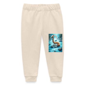 Nguruvilu, Mapuche fish‑fox of Chilean river folkl - Baby Organic Sweatpants by Stanley/Stella - soft Ecru - Front