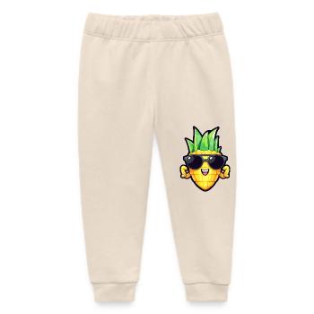 Cool corn - sunglasses and strong arms design - Baby Organic Sweatpants by Stanley/Stella - soft Ecru - Front