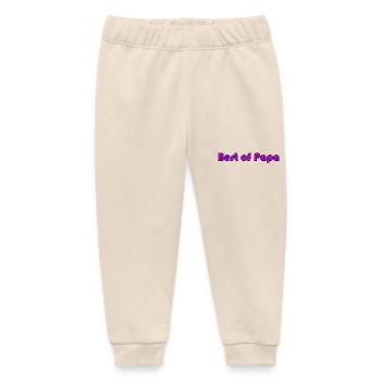 DAD. FATHERS DAY. HAPPY BIRTHDAY DAD. HAPPY HOLIDAY. - Baby Organic Sweatpants by Stanley/Stella - soft Ecru - Front