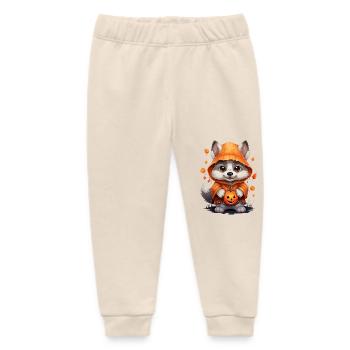 Niedlicher Halloween Wolf mit Kürbis Laternen - Baby Organic Jogginghose Baby Tumbler von Stanley/Stella - Natur - Vorne
