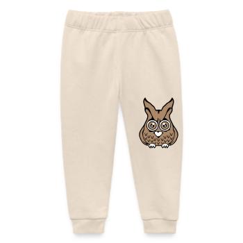 Eule Vogel Uhu guckt gruselig große Horror Augen - Baby Organic Jogginghose Baby Tumbler von Stanley/Stella - Natur - Vorne