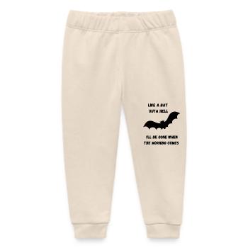 LIKE A BAT OUTA HELL - Baby Organic Sweatpants by Stanley/Stella - soft Ecru - Front