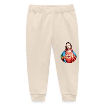 Jesus Christ | Jesus Christ | Don't listen to music - Baby Organic Sweatpants by Stanley/Stella - soft Ecru - Front