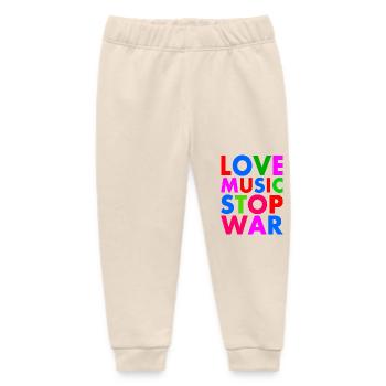 Stop war - Baby Organic Sweatpants by Stanley/Stella - soft Ecru - Front