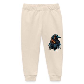 Raven Bird - Baby Organic Sweatpants by Stanley/Stella - soft Ecru - Front