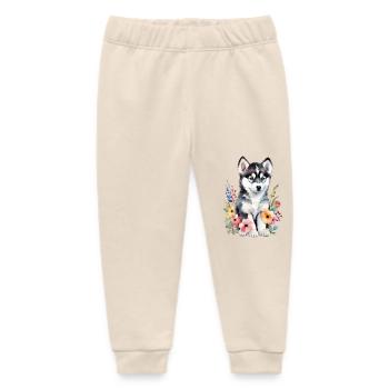 Husky Baby Welpe süß niedlich Aquarell Zeichnung - Baby Organic Jogginghose Baby Tumbler von Stanley/Stella - Natur - Vorne