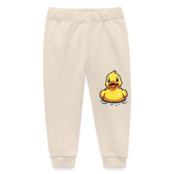 Canard en caoutchouc canard en caoutchouc jaune nager - Pantalon de jogging bébé bio Stanley/Stella - écru doux - Devant