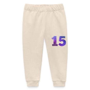 Number 15 galaxy - Baby Organic Sweatpants by Stanley/Stella - soft Ecru - Front