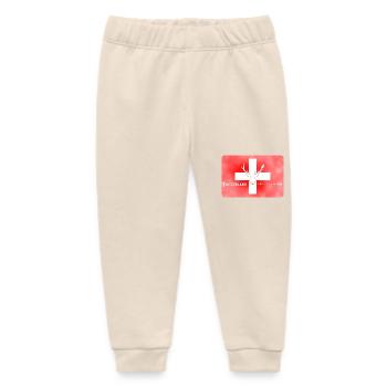 Swiss Flag Switzerland Wildlife - Baby Organic Sweatpants by Stanley/Stella - soft Ecru - Front