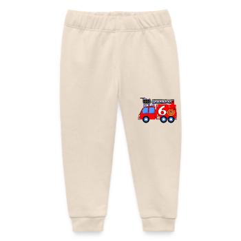 Fire engine 6 birthday children - Baby Organic Sweatpants by Stanley/Stella - soft Ecru - Front