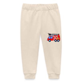 Fire engine 10 birthday children - Baby Organic Sweatpants by Stanley/Stella - soft Ecru - Front