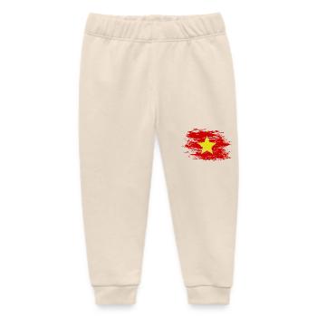 Vietnam flag used - Baby Organic Sweatpants by Stanley/Stella - soft Ecru - Front