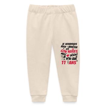 j'ai 11 ans / / t-shirt 11 ans - Pantalon de jogging bébé bio Stanley/Stella - écru doux - Devant