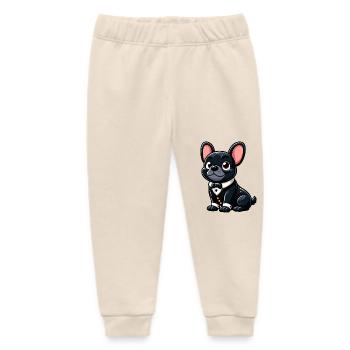 Chic French Bulldog - Baby Organic Sweatpants by Stanley/Stella - soft Ecru - Front
