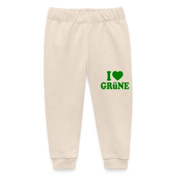 I love green - Baby Organic Sweatpants by Stanley/Stella - soft Ecru - Front